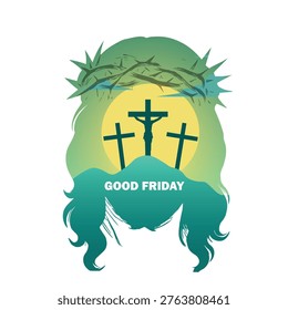 poignant, minimalist graphic design commemorating Good Friday, the Christian holiday observing the crucifixion of Jesus Christ.