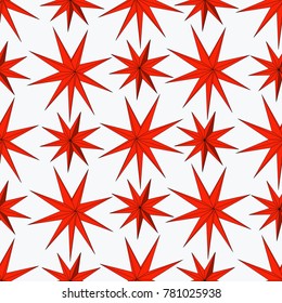 poignent abstract red stars on a white background