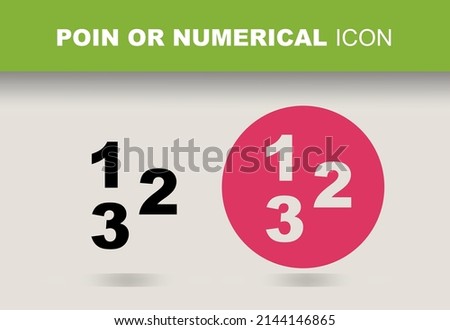 Poin or Numerical Icon Vector Design