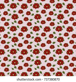poinsettia christmas flowers vector pattern on a light background