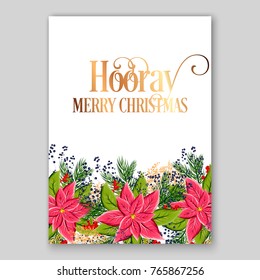 Poinsettia Christmas party invitation