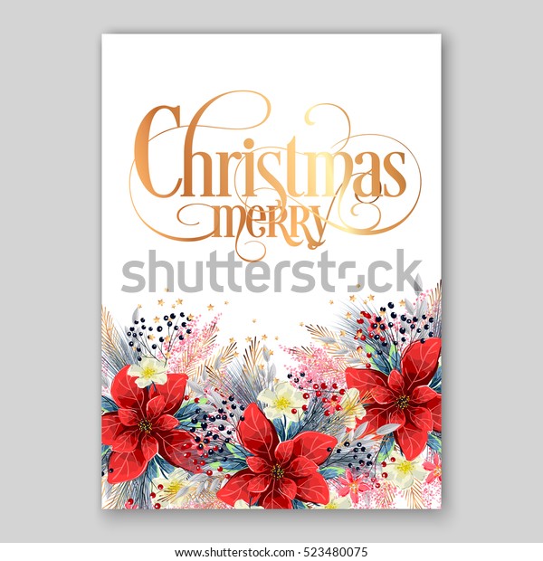 poinsettia christmas party invitation sample card stock winter party invitation wording