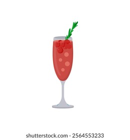 Poinsettia, Cocktails Vector illustration, Isolated