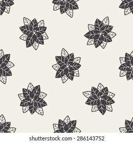 poinsettia doodle seamless pattern background