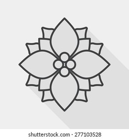poinsettia flat icon with long shadow, eps10, line icon
