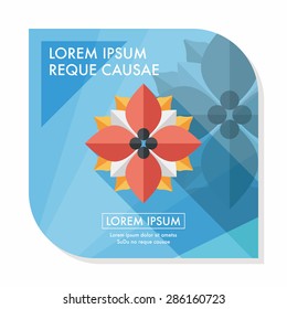poinsettia flat icon with long shadow, eps10
