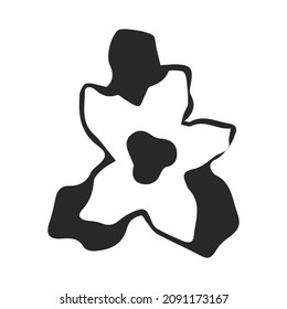 Poinsettia in a flat style. Outline on isolated white background. Hand drawn. For icons, web design and other app. Vector. Christmas.