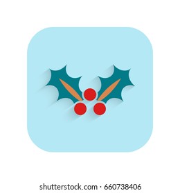 Poinsettia, flower. Christmas flat icon, holiday symbol. Vector illustration for design.