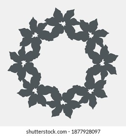 Poinsettia flower frame quality vector illustration cut