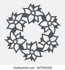 Poinsettia flower frame quality vector illustration cut