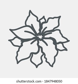 Poinsettia flower quality vector illustration cut