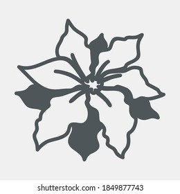 Poinsettia flower quality vector illustration cut