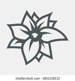 Poinsettia Flower Quality Vector Illustration Cut