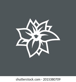 Poinsettia Flower Quality Vector Illustration Cut