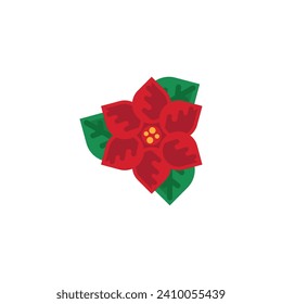 Poinsettia flower vector illustration poinsettia flower flat icon
