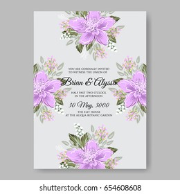 Poinsettia and hibiscus floral wreath wedding invitation winter vector template