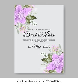 Poinsettia hibiscus wedding invitation template