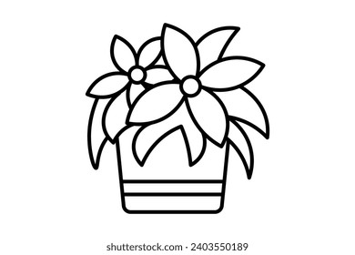 poinsettia icon. icon related to Christmas and the end of the year. line icon style. simple vector design editable