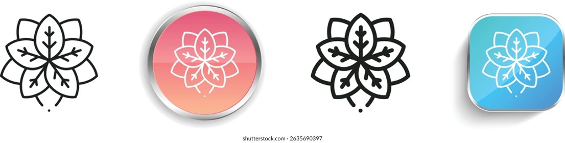 poinsettia icon. Thin Linear, Regular and Button Style Design Isolated On White Background