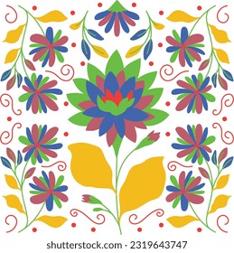 Poinsettia Otomi Textile Floral Pattern 