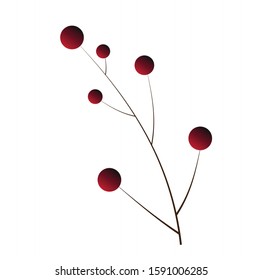Poinsettia, red burgeon and branch background design. Floral template. Christmas ornaments