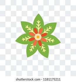 Poinsettia vector icon isolated on transparent background, Poinsettia logo concept