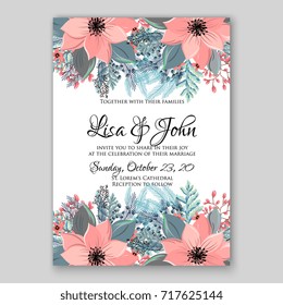 Poinsettia wedding invitation 