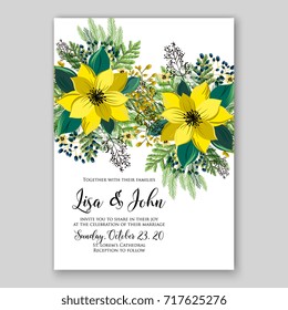 Poinsettia wedding invitation 