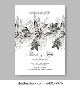 Poinsettia wedding invitation christmas party floral wreath