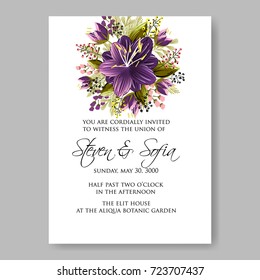 Poinsettia wedding invitation template