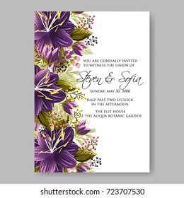 Poinsettia wedding invitation template