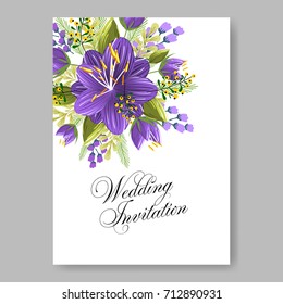 Poinsettia Wedding Invitation template card beautiful winter holiday floral ornament