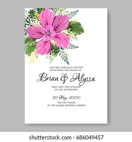 Poinsettia winter floral wedding invitation template card