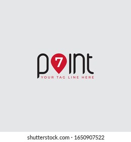 Punkt 7 Logo, abstraktes minimalistisches Logo-Design für Ihre Marke, Vorlage, Zeichen, Symbol