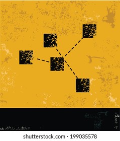 Point analysis symbol,grunge vector