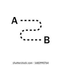 Point a b outline icon. Symbol, logo illustration for mobile concept and web design.