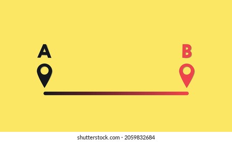 Point b. Vector illustration in minimal style. Progress of moving from point a to point b