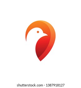 Point Bird Logo - Vector logo template