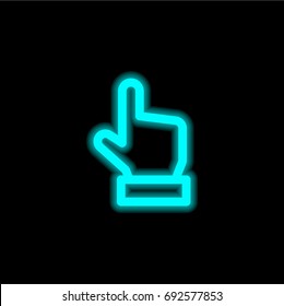Point at blue glowing neon ui ux icon. Glowing sign logo vector
