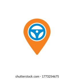 logotipo de coche de punto, logotipo de pin de unidad