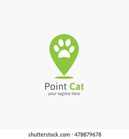 Point Cat logo, labels and emblems. Vector Illustration