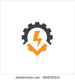 logotipo de potencia de la cadena de puntos diseño símbolo e icono eléctricos de la cara