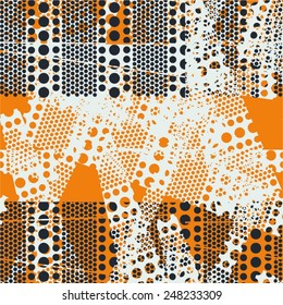 Point in the chaos of a seamless pattern, vector background.