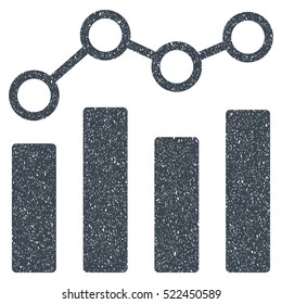 Point Chart grainy textured icon for overlay watermark stamps. Flat symbol with scratched texture. Dotted vector smooth blue ink rubber seal stamp with grunge design on a white background.