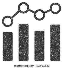 Point Chart grainy textured icon for overlay watermark stamps. Flat symbol with scratched texture. Dotted vector gray ink rubber seal stamp with grunge design on a white background.