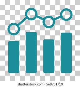 Point Chart icon. Vector illustration style is flat iconic symbol, soft blue color, transparent background. Designed for web and software interfaces.