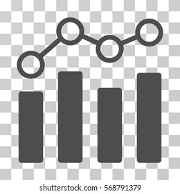 Point Chart icon. Vector illustration style is flat iconic symbol, gray color, transparent background. Designed for web and software interfaces.