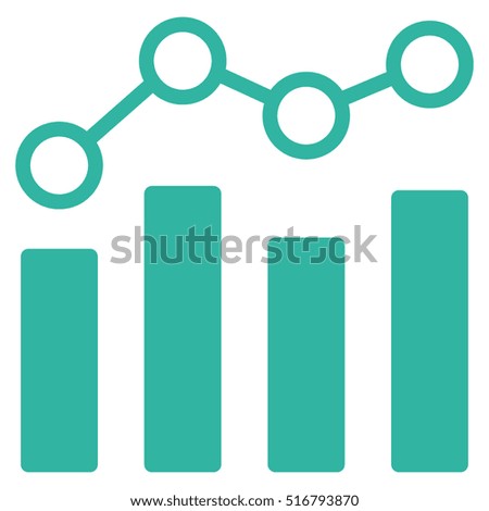 Point Chart vector icon. Flat cyan symbol. Pictogram is isolated on a white background. Designed for web and software interfaces.