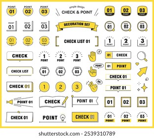 Point and check template set Numbers Variations Decoration Vector Illustration Decoration