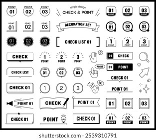 Ponto e cheque conjunto de modelos Números Variações Decoração Vetor Ilustração Decoração